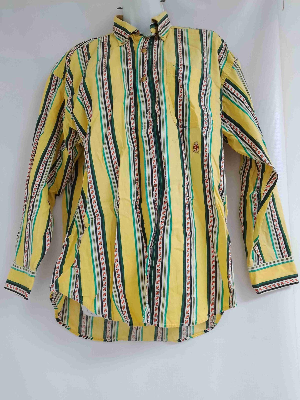 Camisa manga larga a rayas amarilla y multicolor para hombre, foto 1 de 1