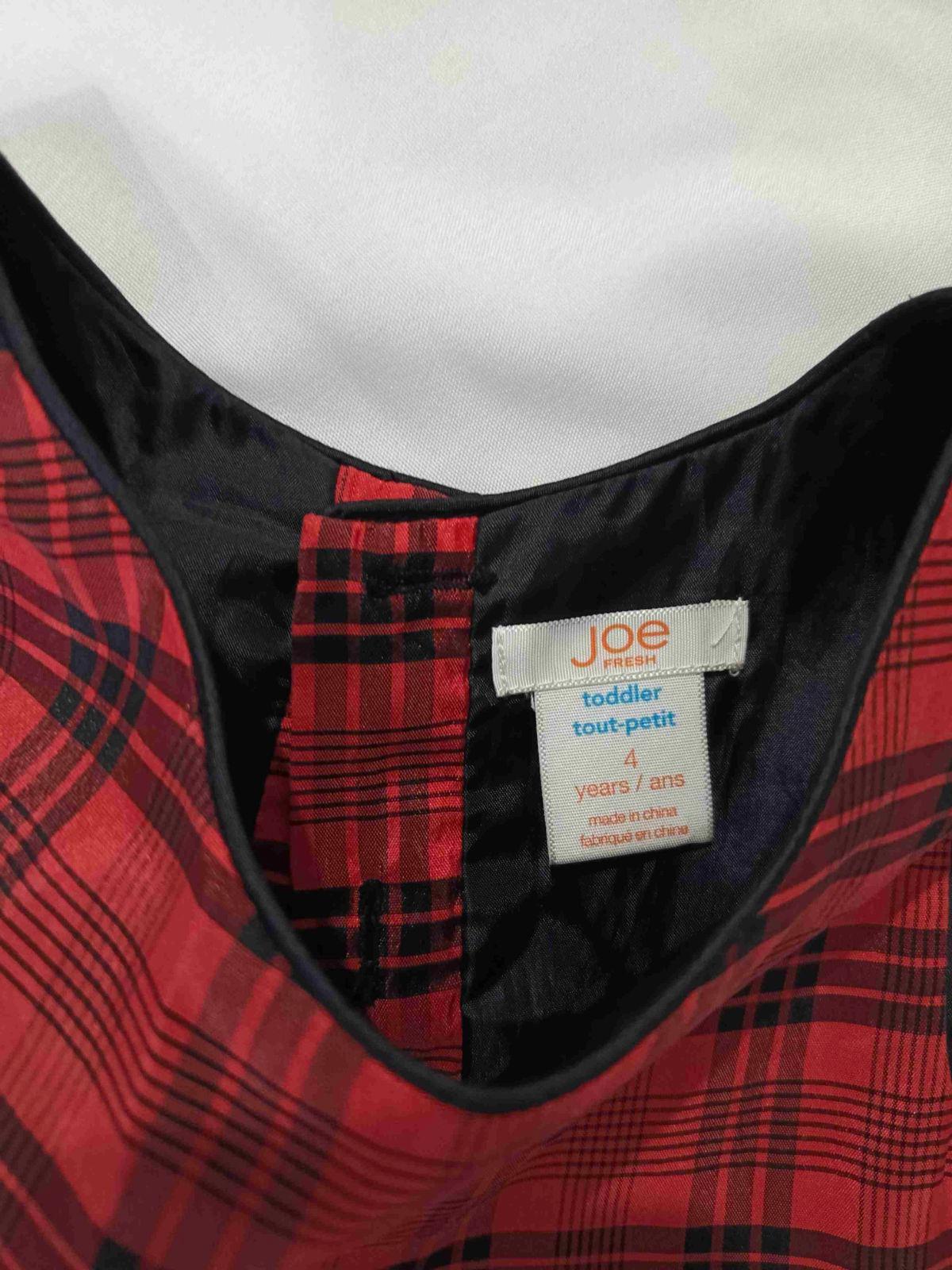 Vestido a Cuadros Rojos y Negros Joe Fresh Talla 4, foto 2 de 2