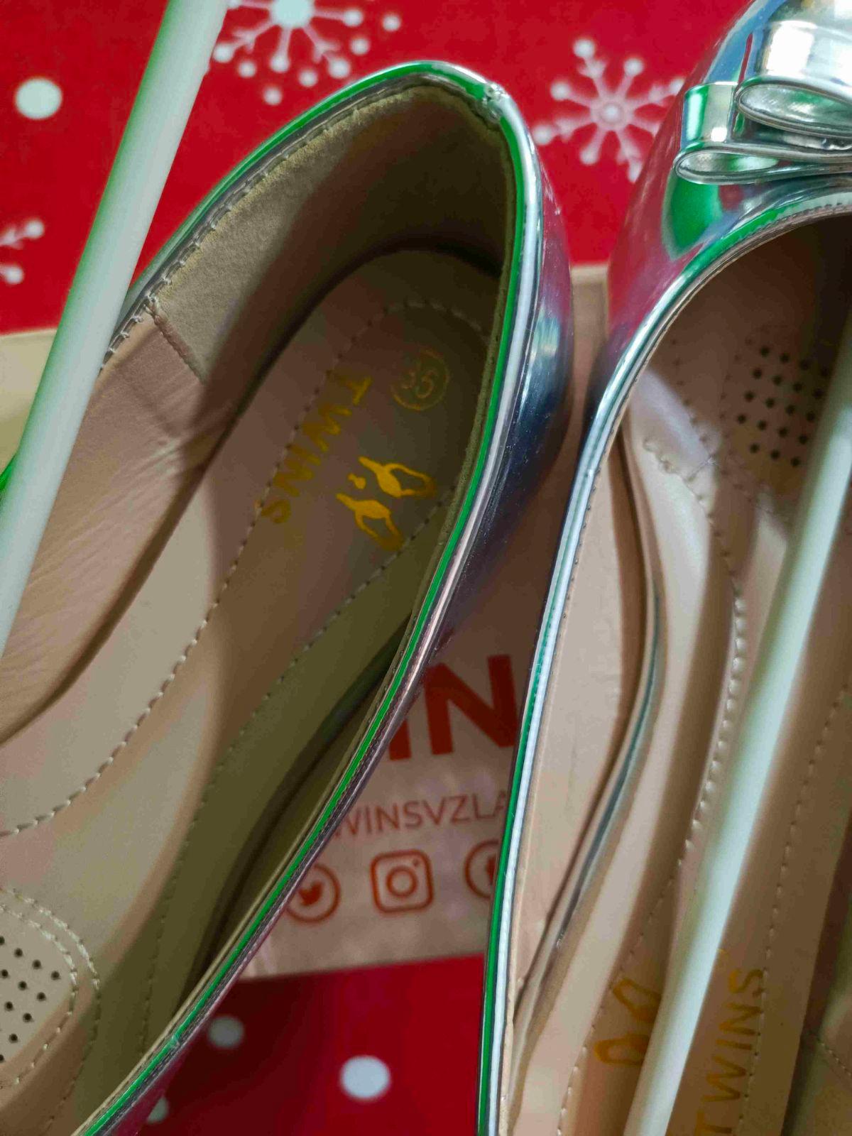 Zapatillas plateadas de mujer talla 35, foto 3 de 4