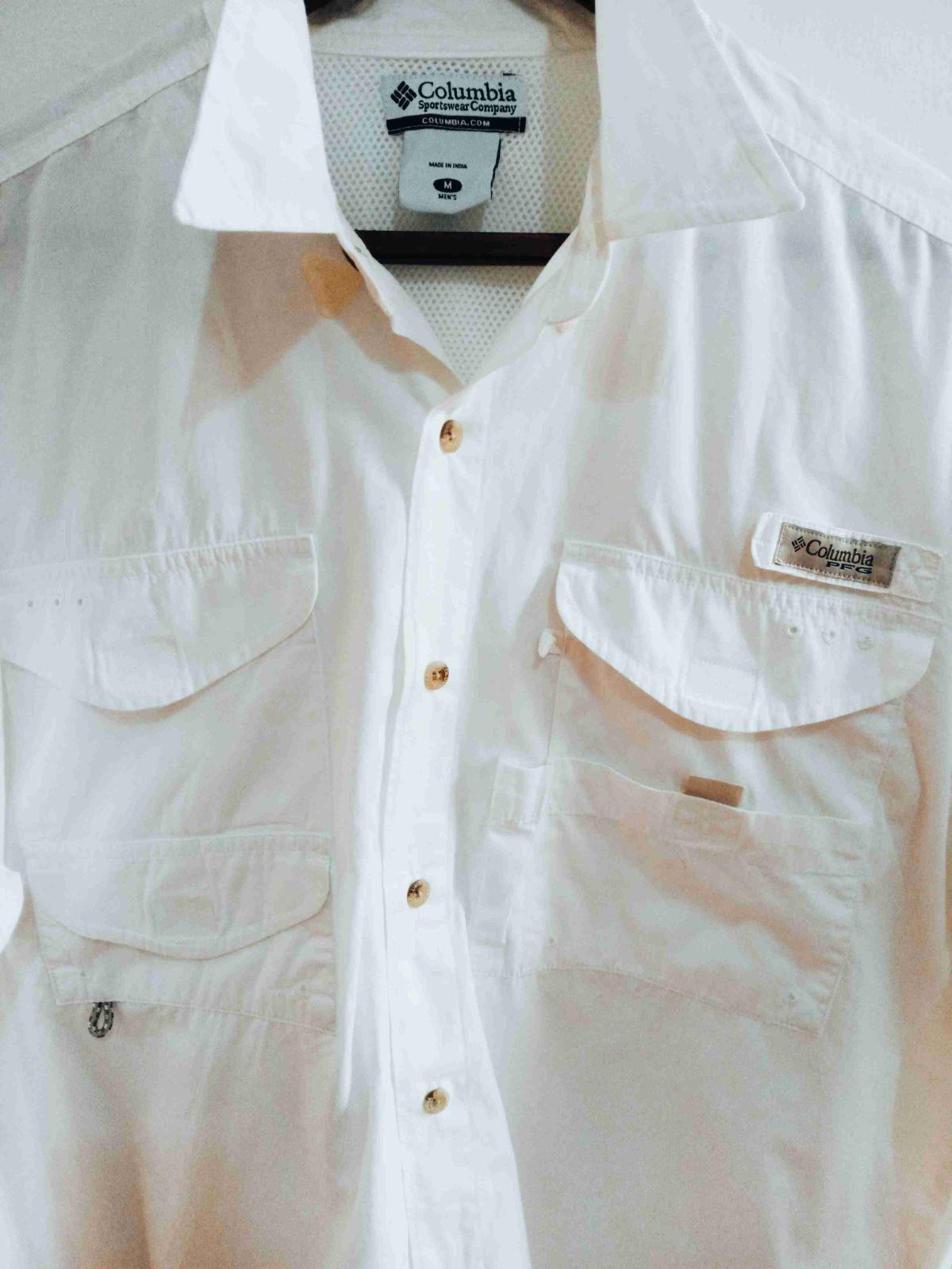 Camisa Columbia PFG de manga larga blanca para hombre talla M, foto 5 de 8