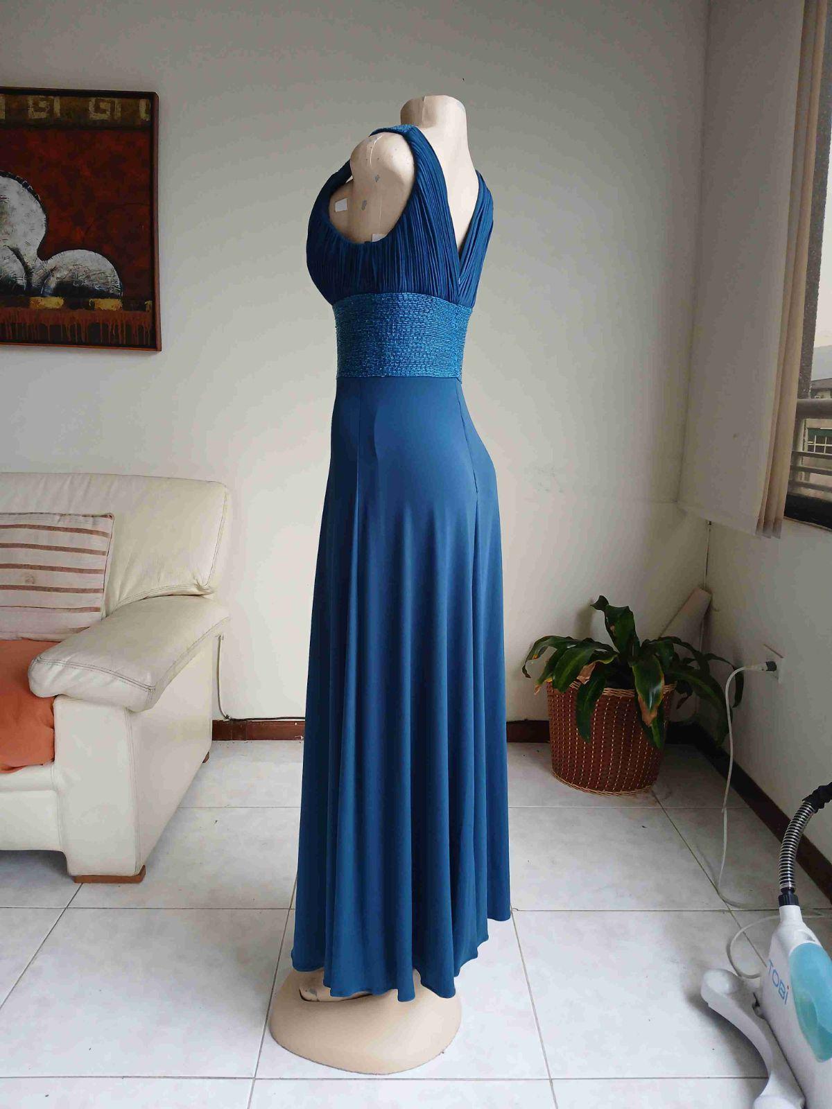 Vestido largo azul de fiesta, foto 2 de 6