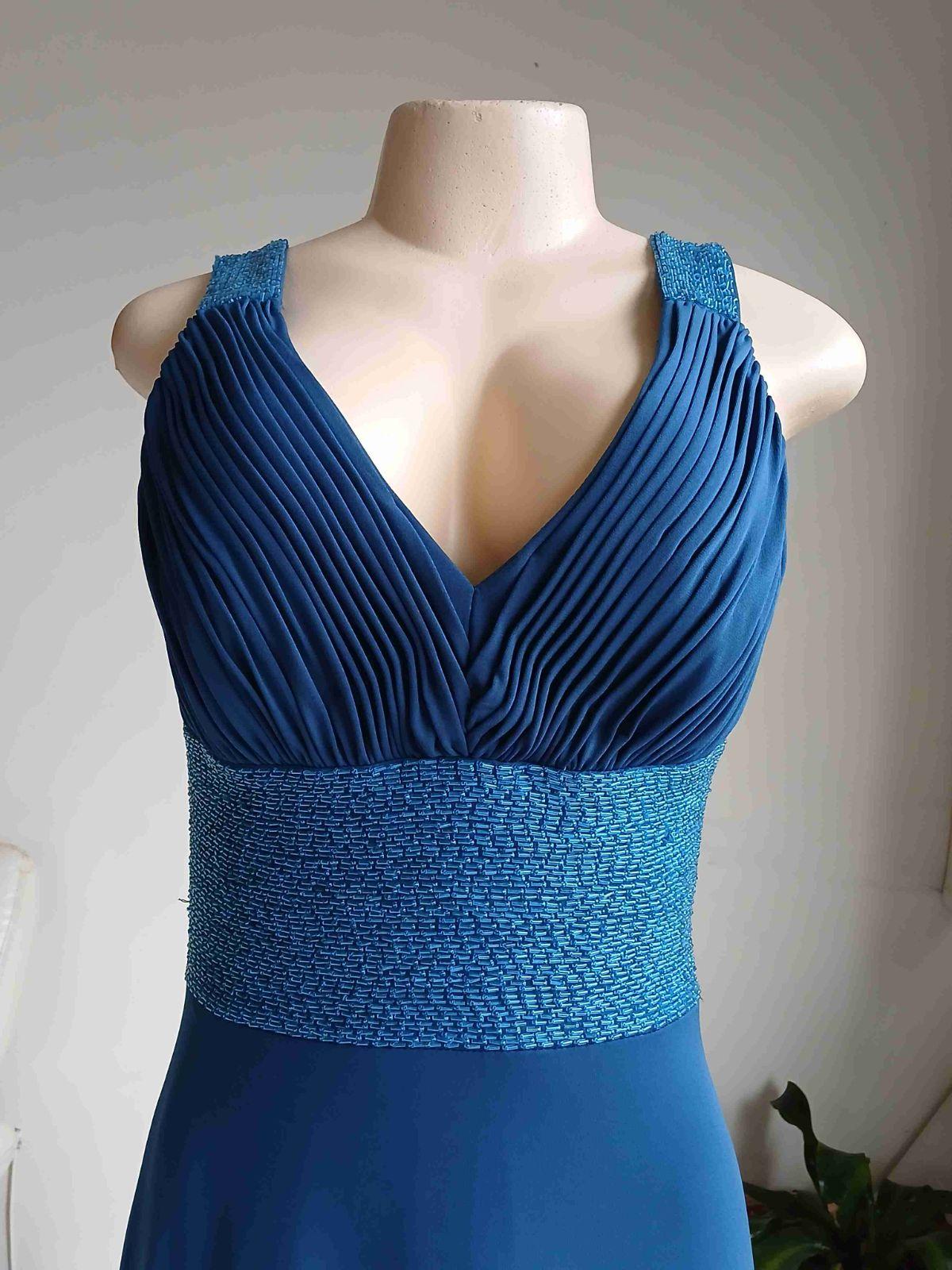 Vestido largo azul de fiesta, foto 5 de 6