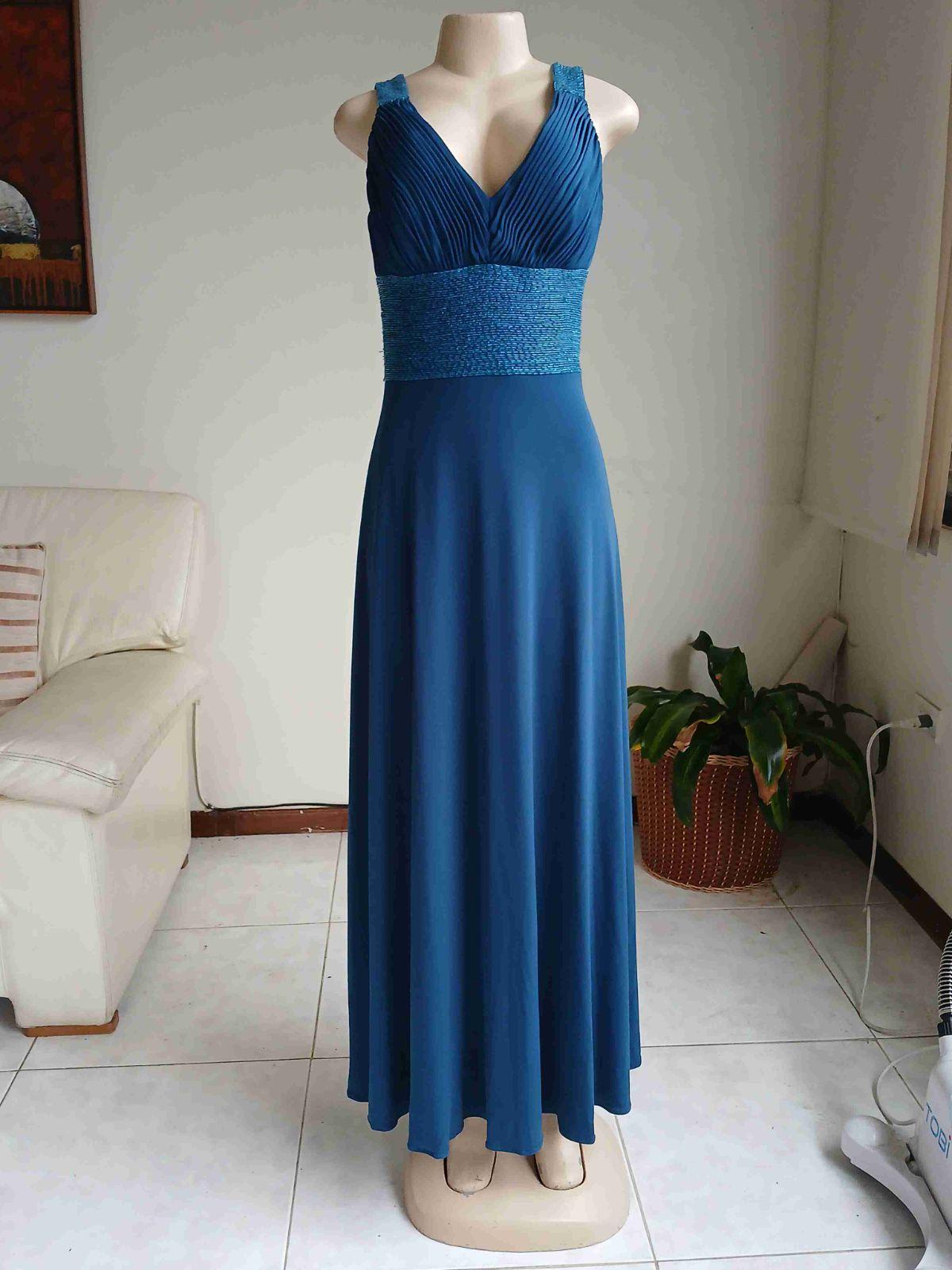 Vestido largo azul de fiesta, foto 4 de 6