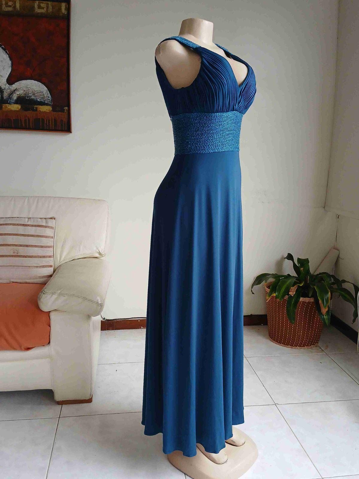 Vestido largo azul de fiesta, foto 3 de 6