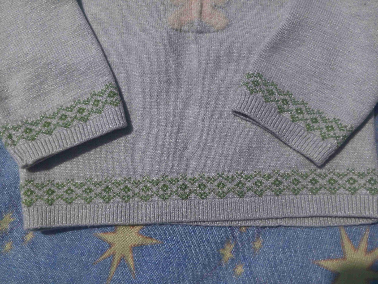 Suéter gris de bebé con aplique de osito, foto 2 de 4