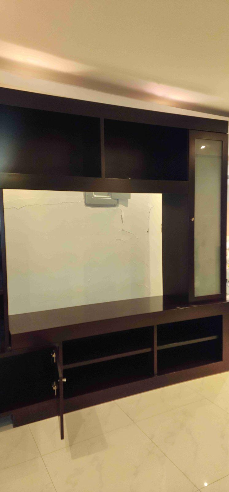 Centro de entretenimiento de madera marrón oscuro, foto 5 de 6