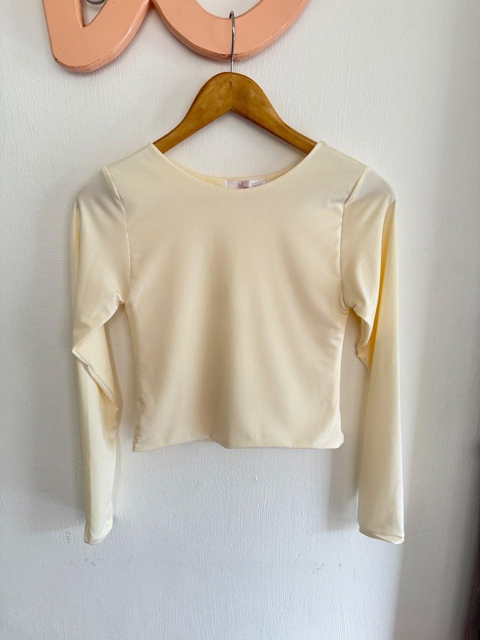 Blusa de manga larga color crema, foto 1 de 1