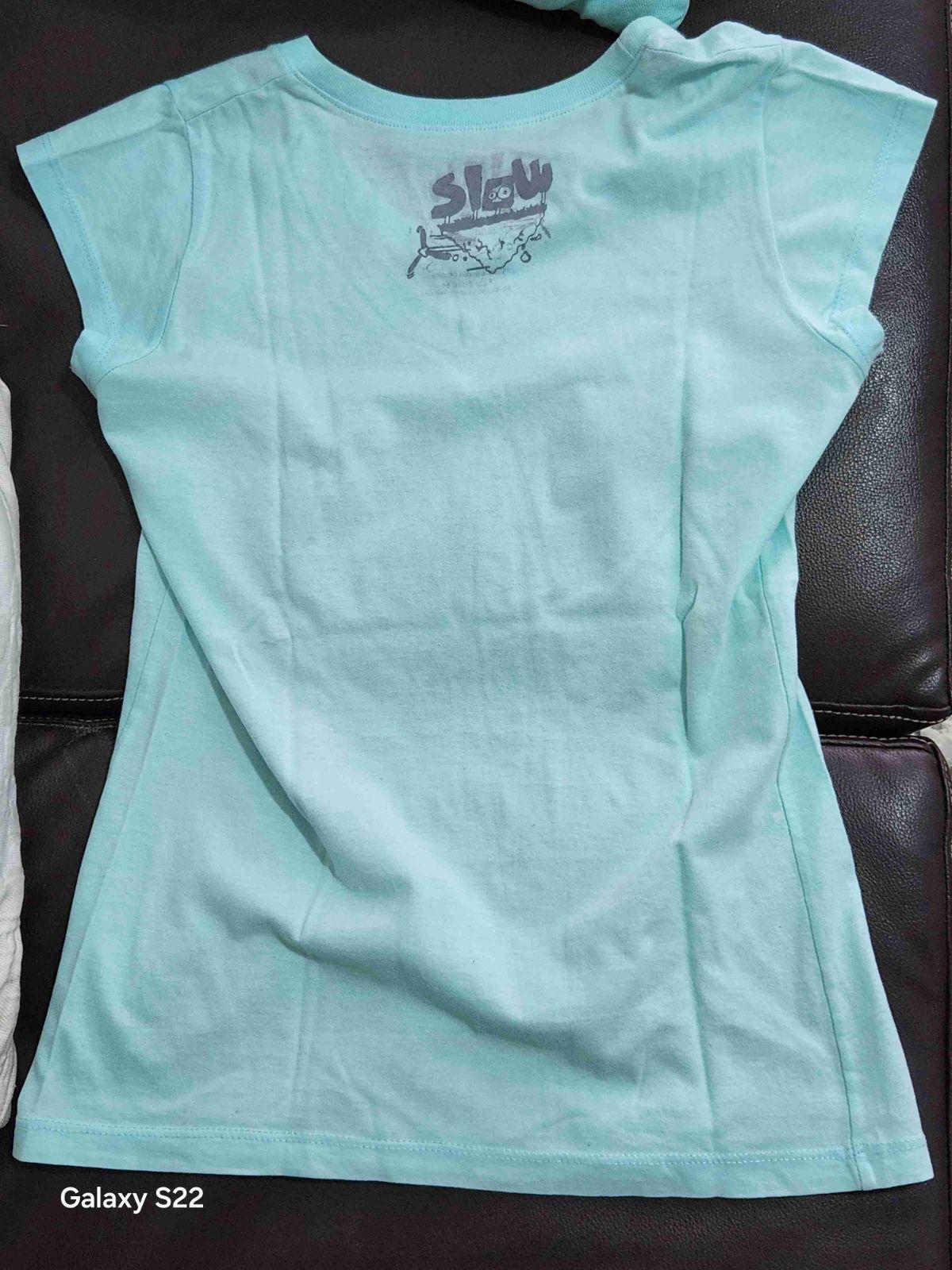 Camisa de mujer verde turquesa con estampado rockero talla S, foto 2 de 5