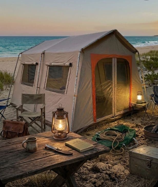 Carpa de camping grande con estructura metálica y bolso, foto 4 de 4
