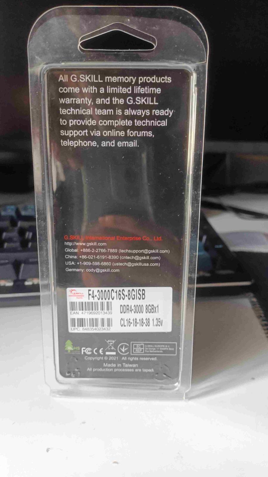 Memoria RAM G.Skill Aegis DDR4 8GB 3000MHz, foto 3 de 5