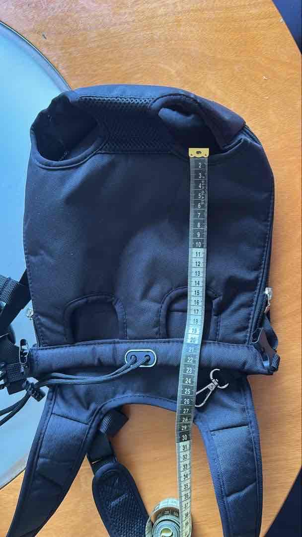 Bolso canguro transportador para perro negro, foto 2 de 3