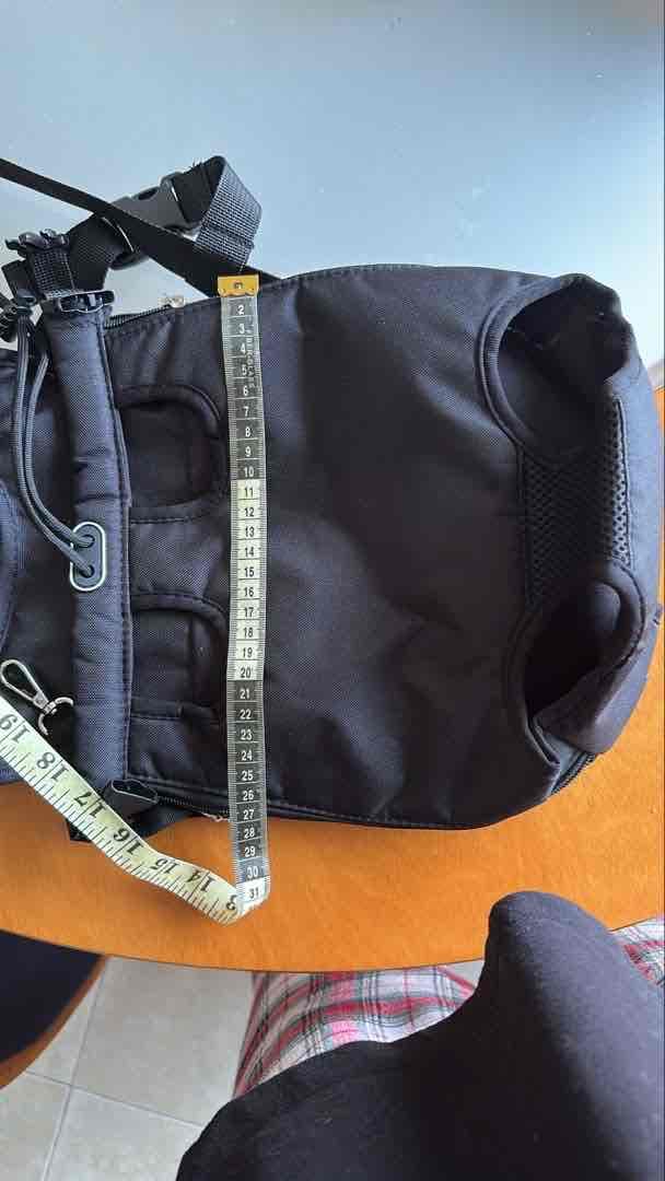 Bolso canguro transportador para perro negro, foto 3 de 3