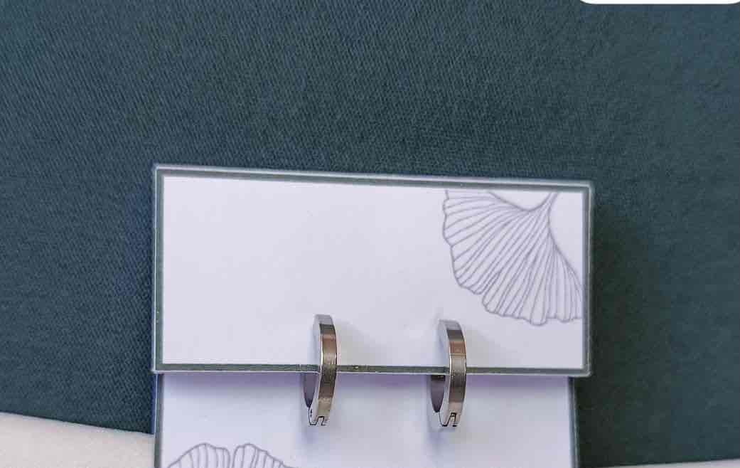 Zarcillos argollas plateadas pequeños, foto 1 de 1