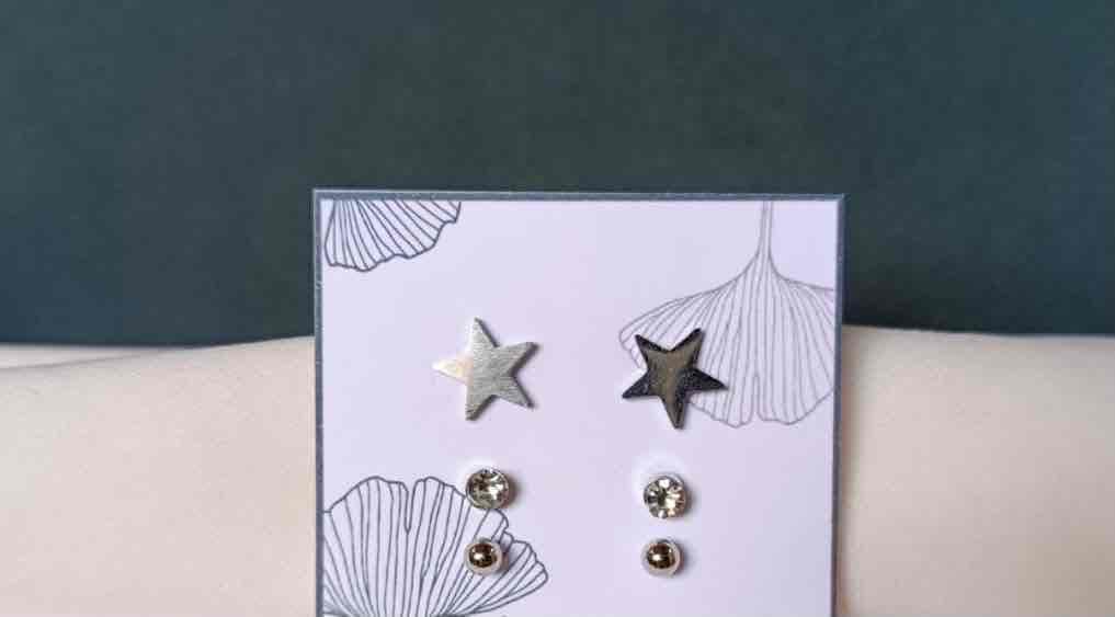 Set de zarcillos de estrellas y brillantes, foto 1 de 1