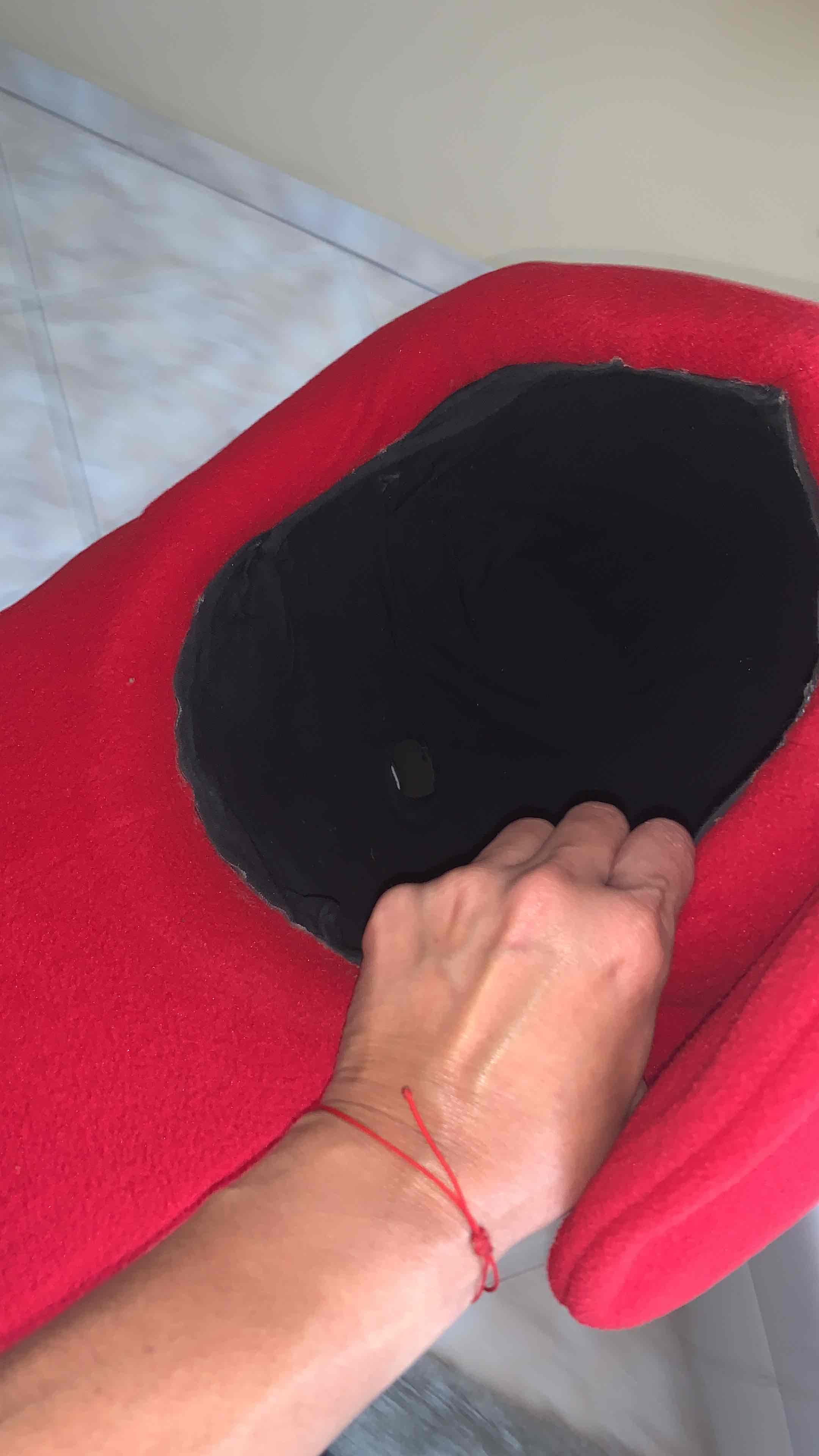 Disfraz de perro rojo corpóreo con cabeza y pies, foto 6 de 7
