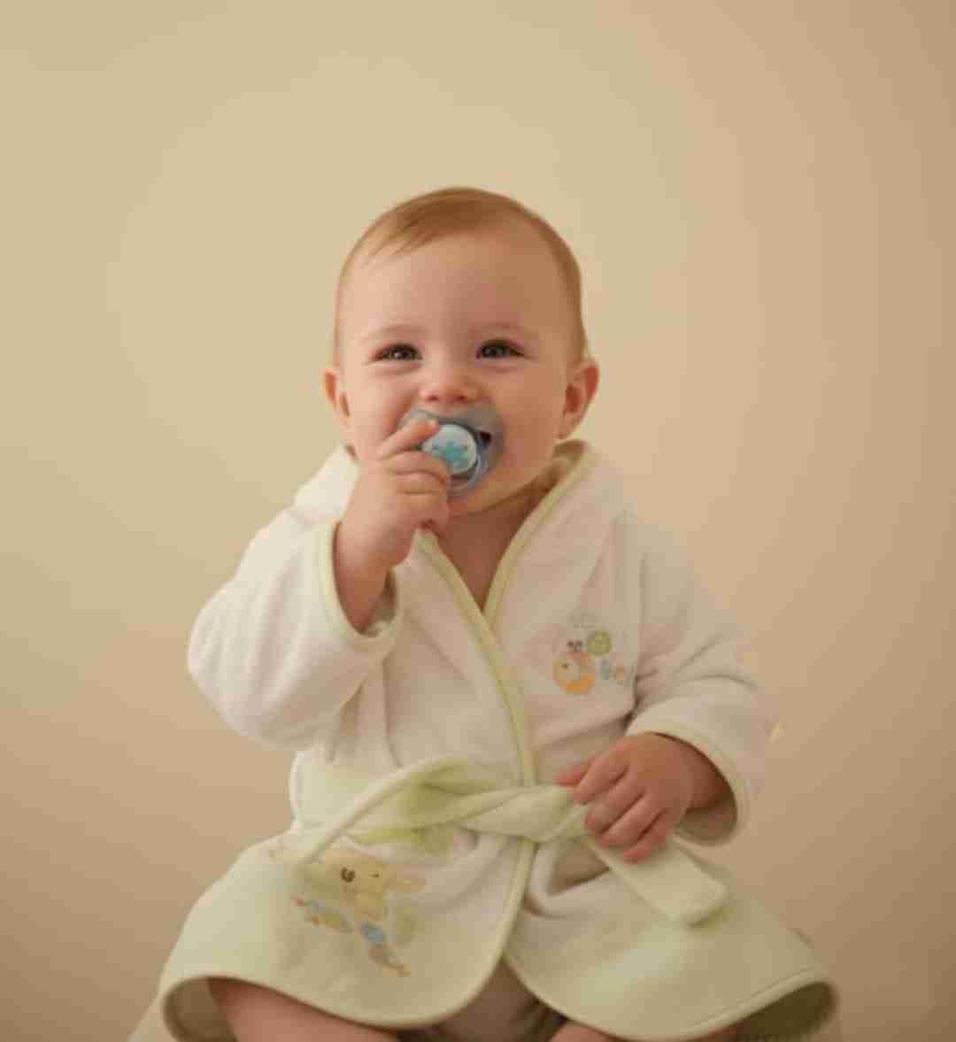 Bata de baño para bebé con capucha y aplique de oso, foto 5 de 6