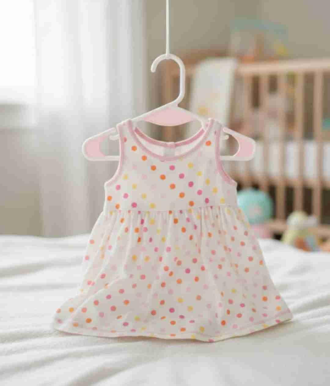 Vestido de bebe blanco con lunares de colores, foto 2 de 4