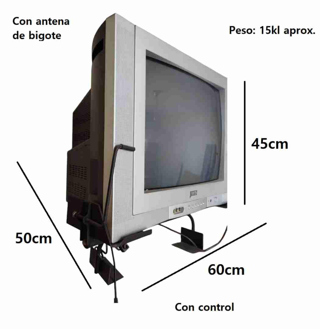 TV Jwin con antena de bigote y control incluye base aérea, foto 4 de 4