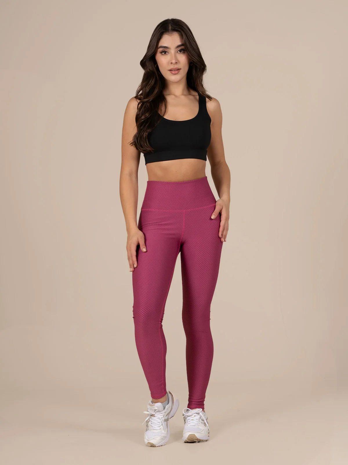 Leggings deportivos fucsia texturizados, foto 2 de 3