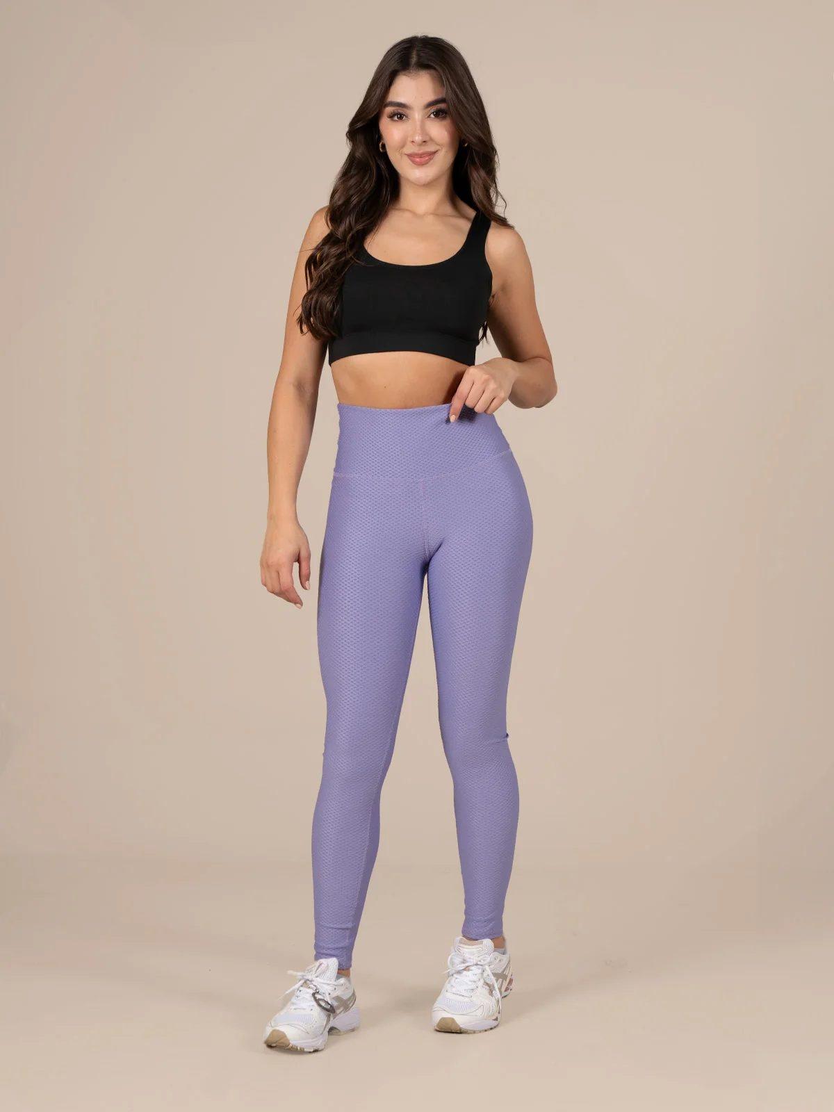 Leggings morados texturizados, foto 2 de 3