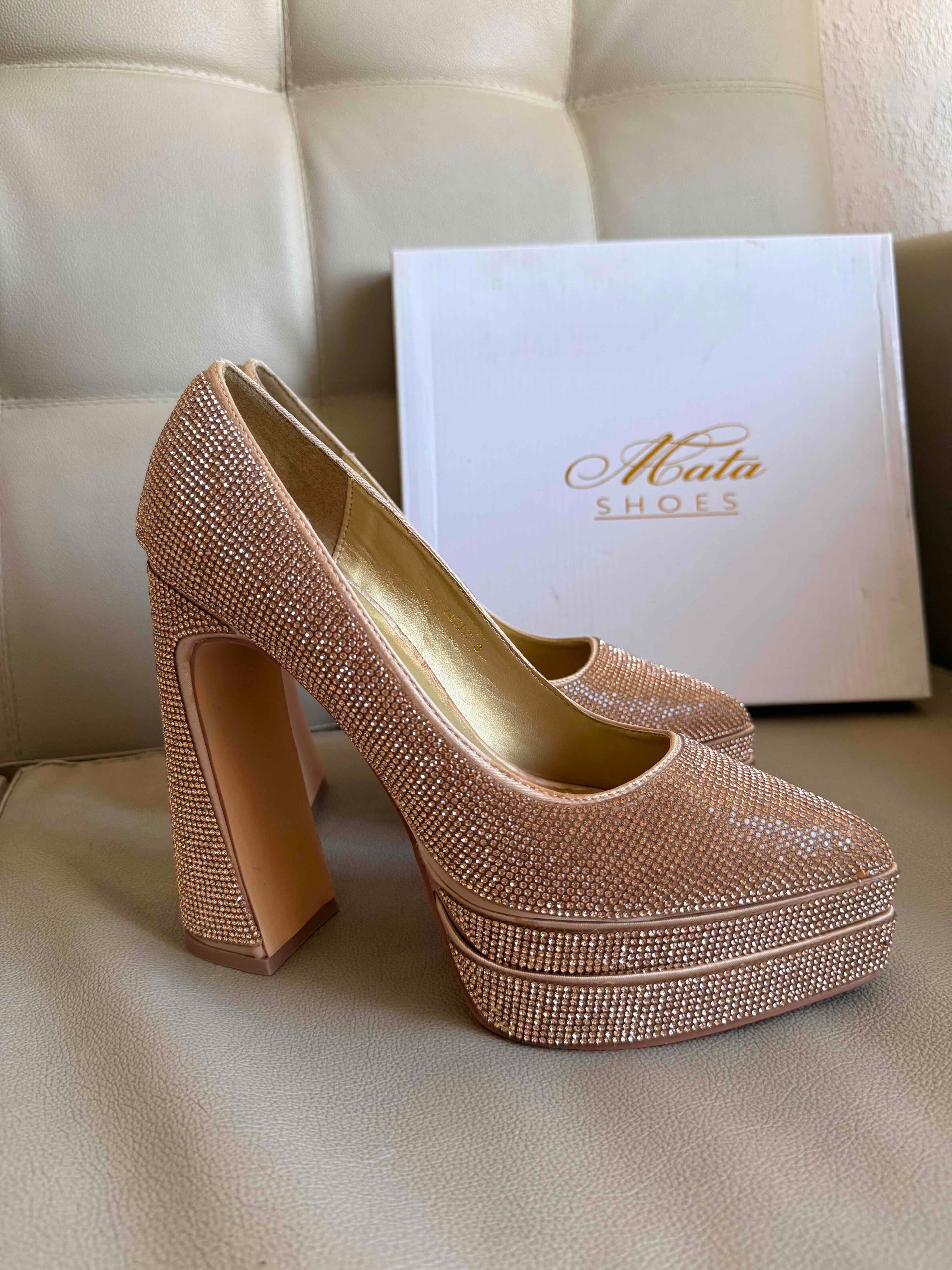 Tacones Stilettos con plataforma brillantes, foto 2 de 6