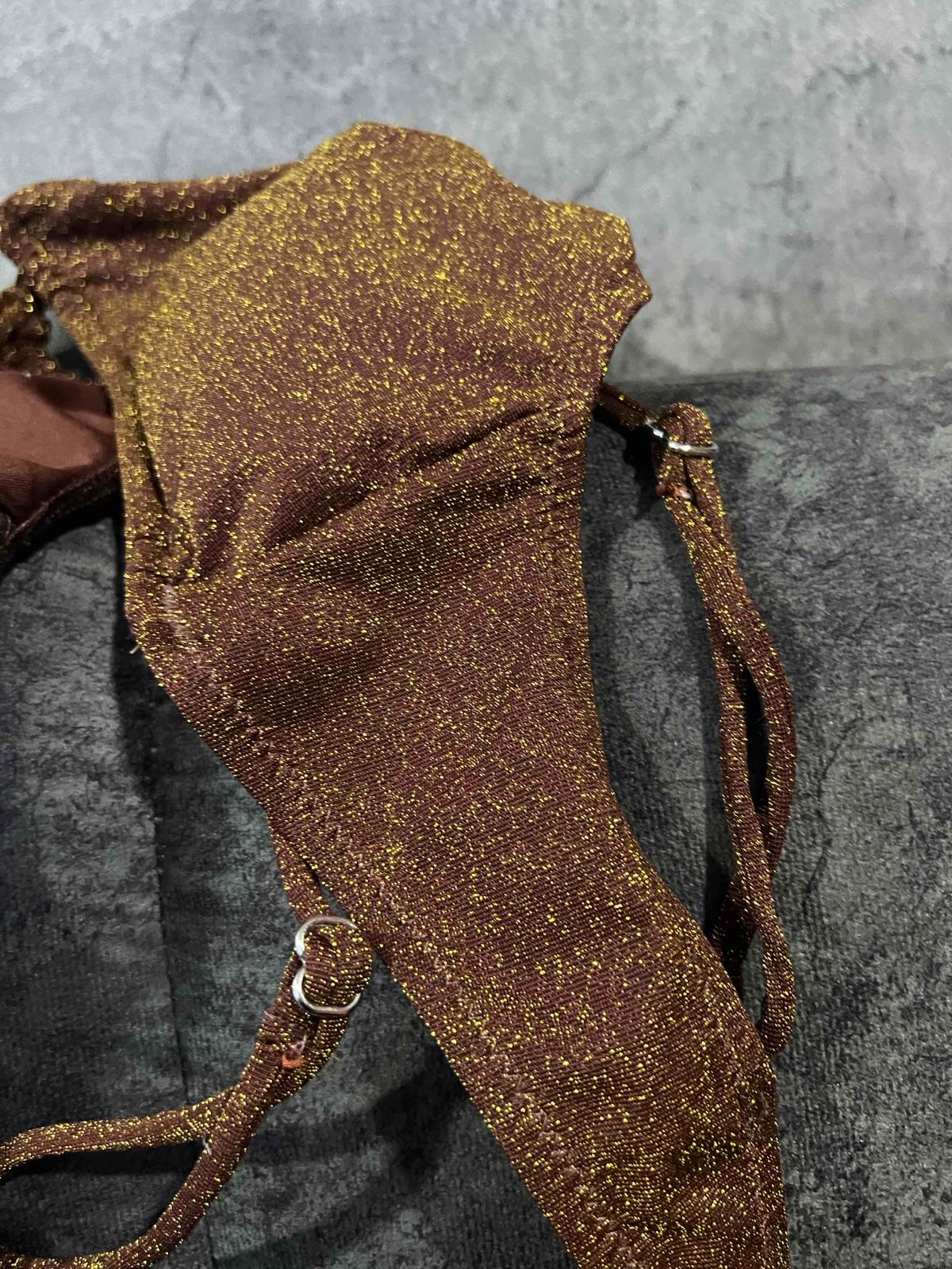 Traje de baño marrón con brillo de dos piezas, foto 4 de 4