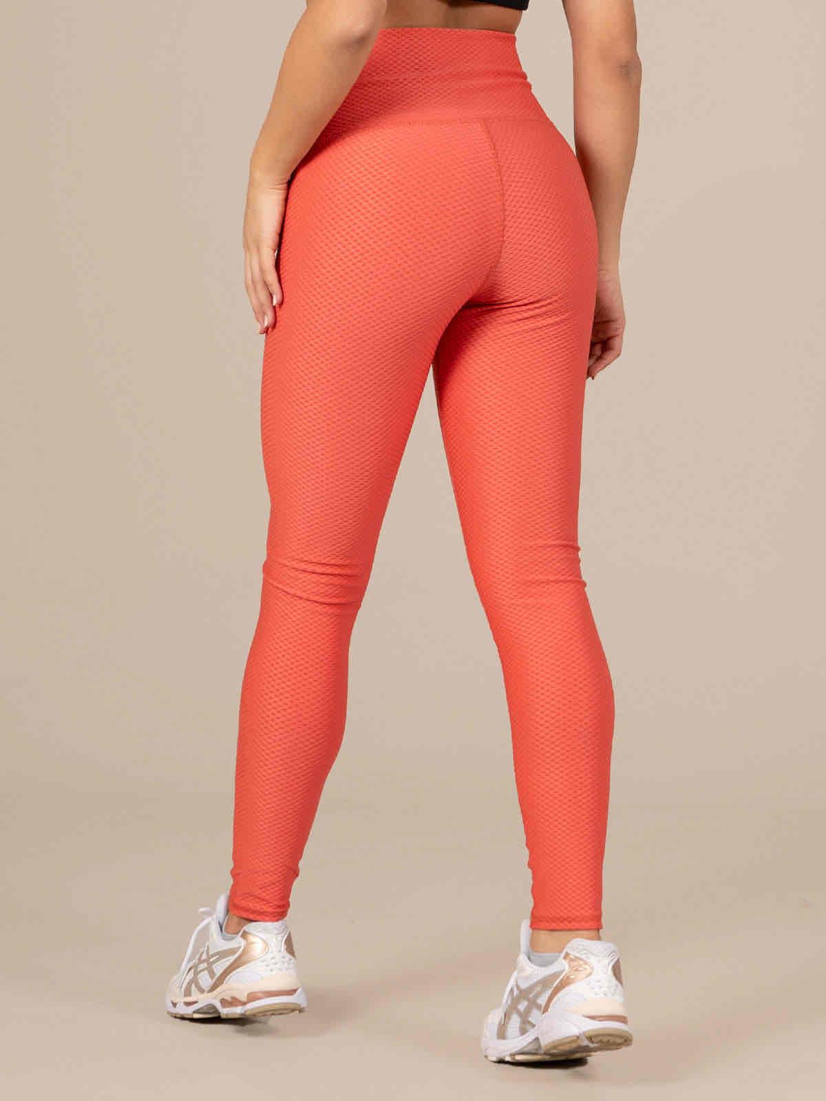 Leggings deportivos color naranja texturizado, foto 3 de 3