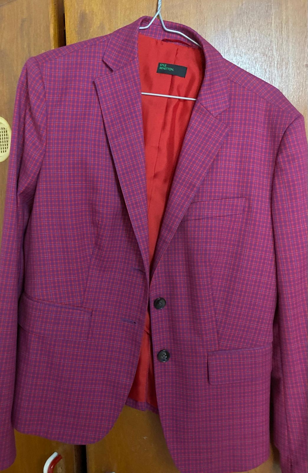 Blazer Stile Benetton Cuadros Fucsia y Rojo, foto 4 de 4