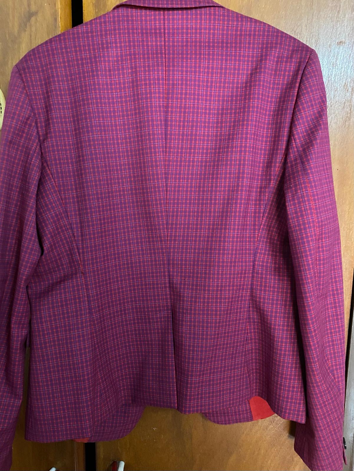 Blazer Stile Benetton Cuadros Fucsia y Rojo, foto 2 de 4