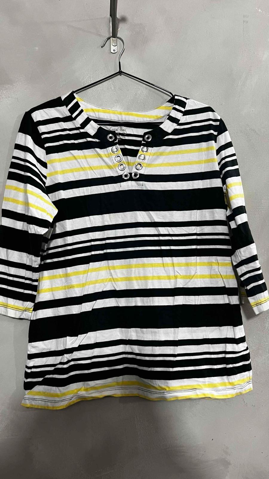 Camisa rayas negra blanca y amarilla Coral Bay, foto 1 de 1