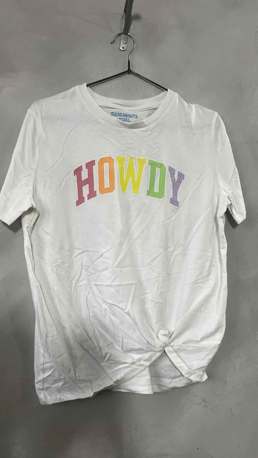 Camisa blanca con letras HOWDY, foto 1 de 1