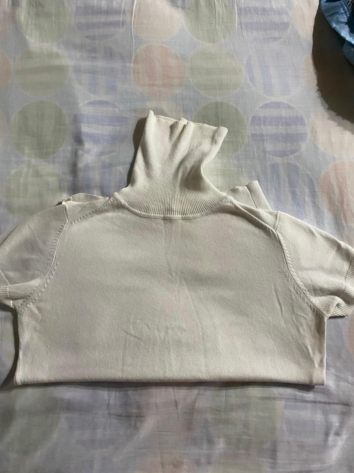 Suéter Zaraknit Manga Corta Cuello Alto Blanco, foto 5 de 5