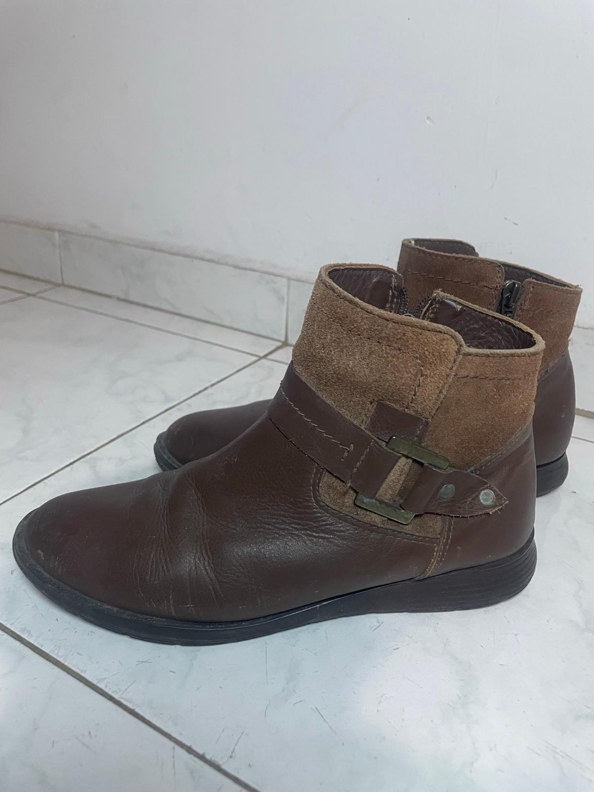 Botas de cuero marrón talla 37 con hebilla para mujer, foto 4 de 4