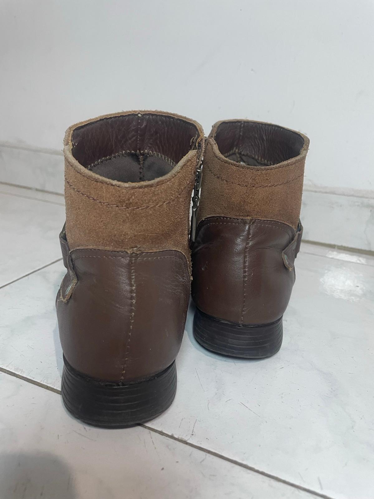 Botas de cuero marrón talla 37 con hebilla para mujer, foto 3 de 4