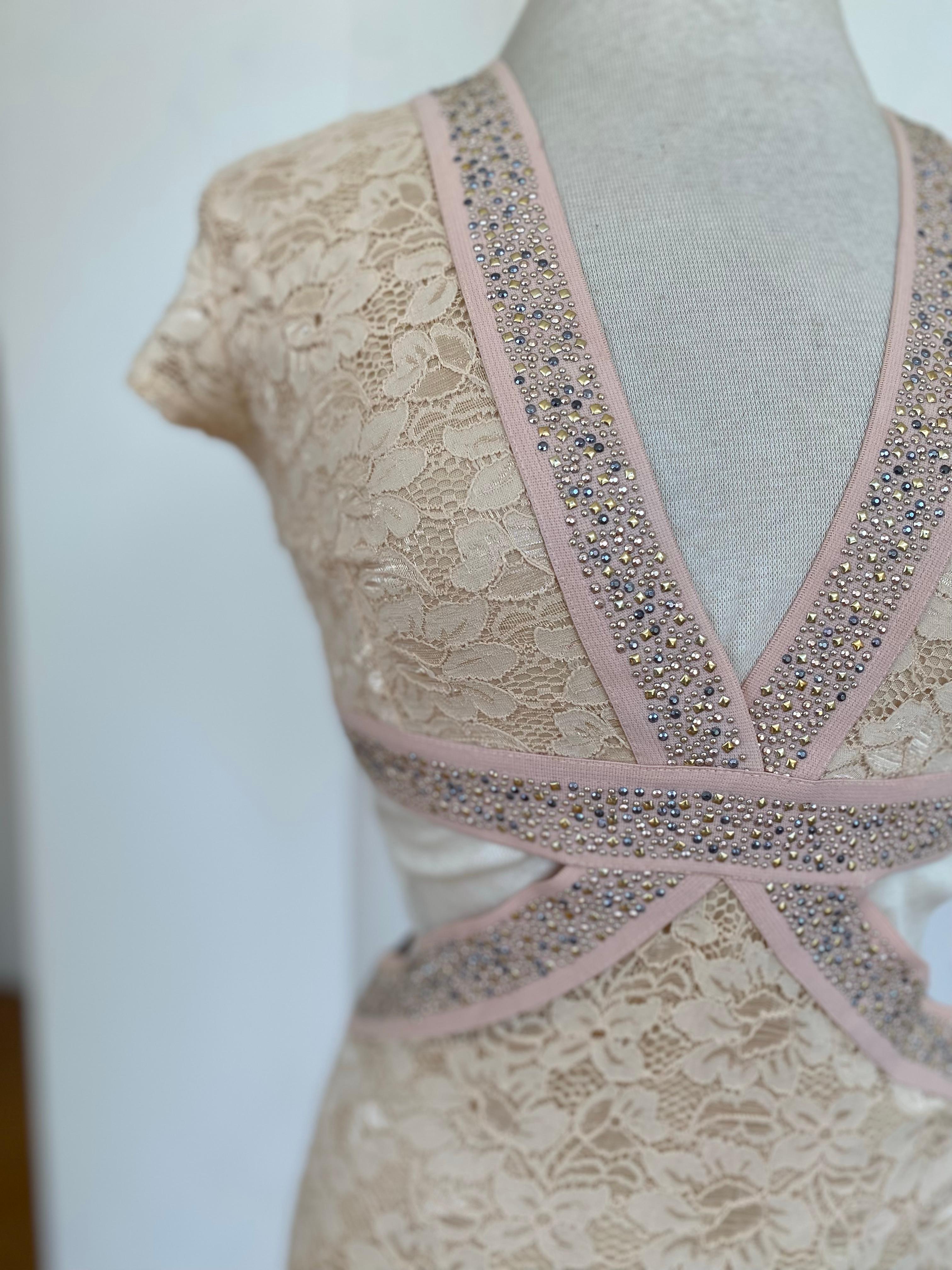 Vestido de Gala de Encaje Beige, foto 3 de 4