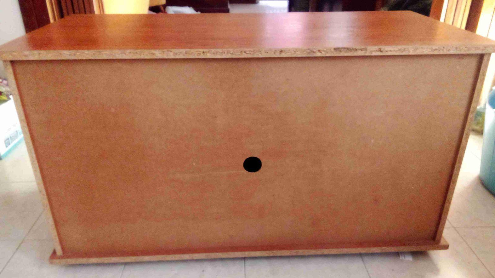 Mueble modular en madera prensada NO ES MDF... Con puertas y almacenamiento interno por niveles en color marrón puertas para dejar todo ordenado y uso para colocar TV Led de 52", foto 4 de 8