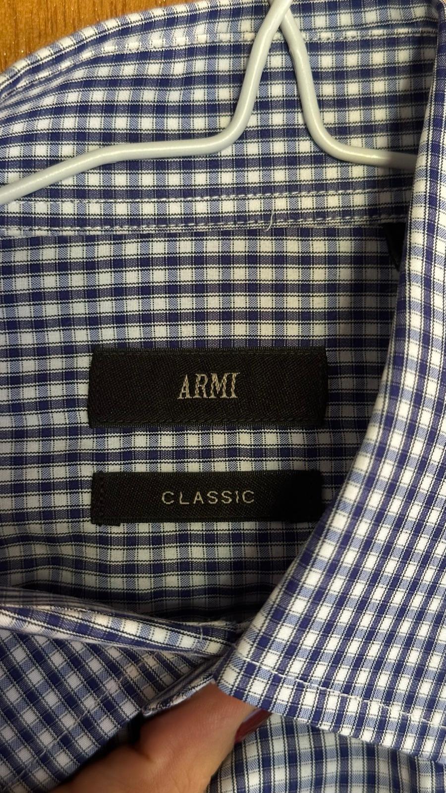 Camisa de vestir Armi azul a cuadros manga larga, foto 2 de 4