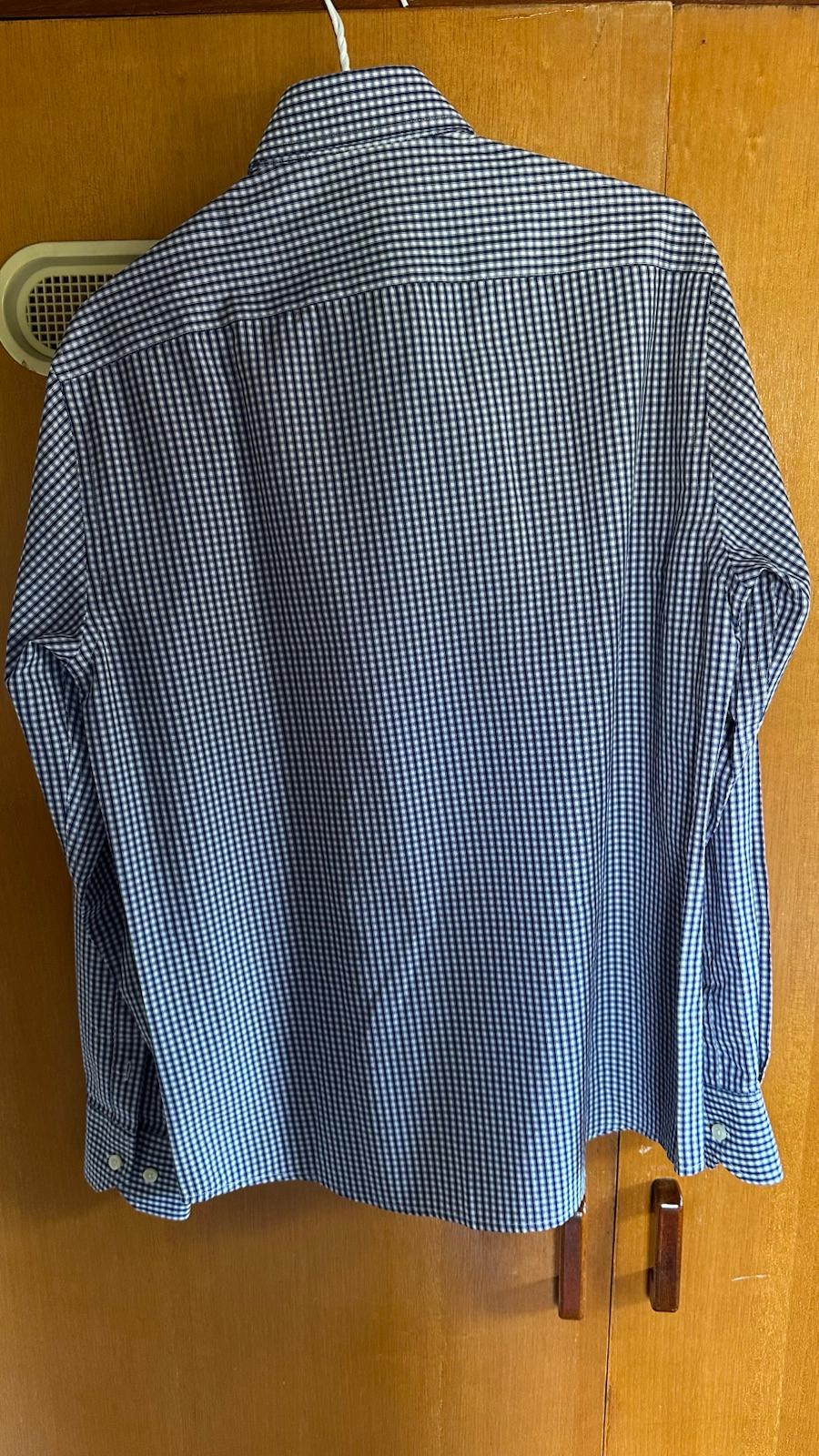 Camisa de vestir Armi azul a cuadros manga larga, foto 4 de 4