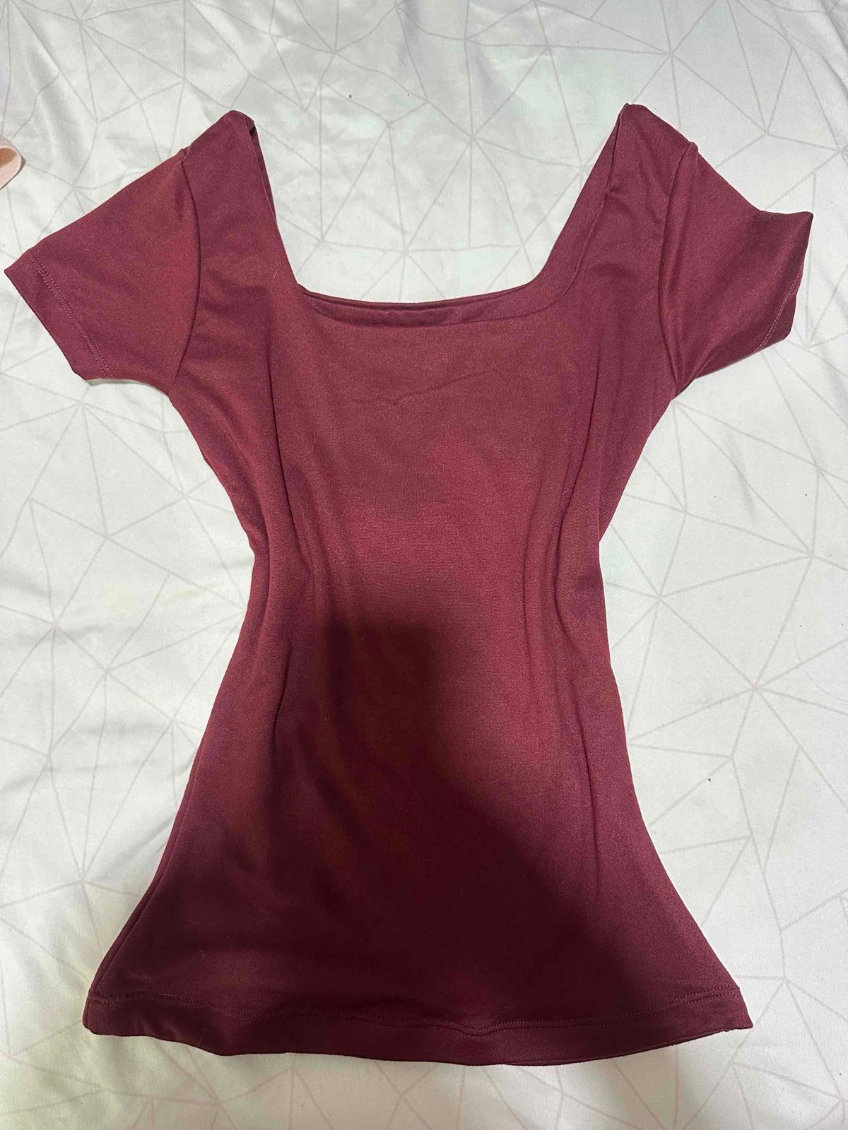 Camisa Borgoña Manga Corta Escuadrado, foto 1 de 1