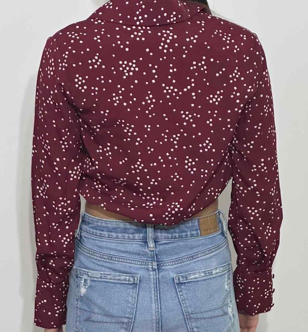 Blusa manga larga vinotinto, foto 2 de 2