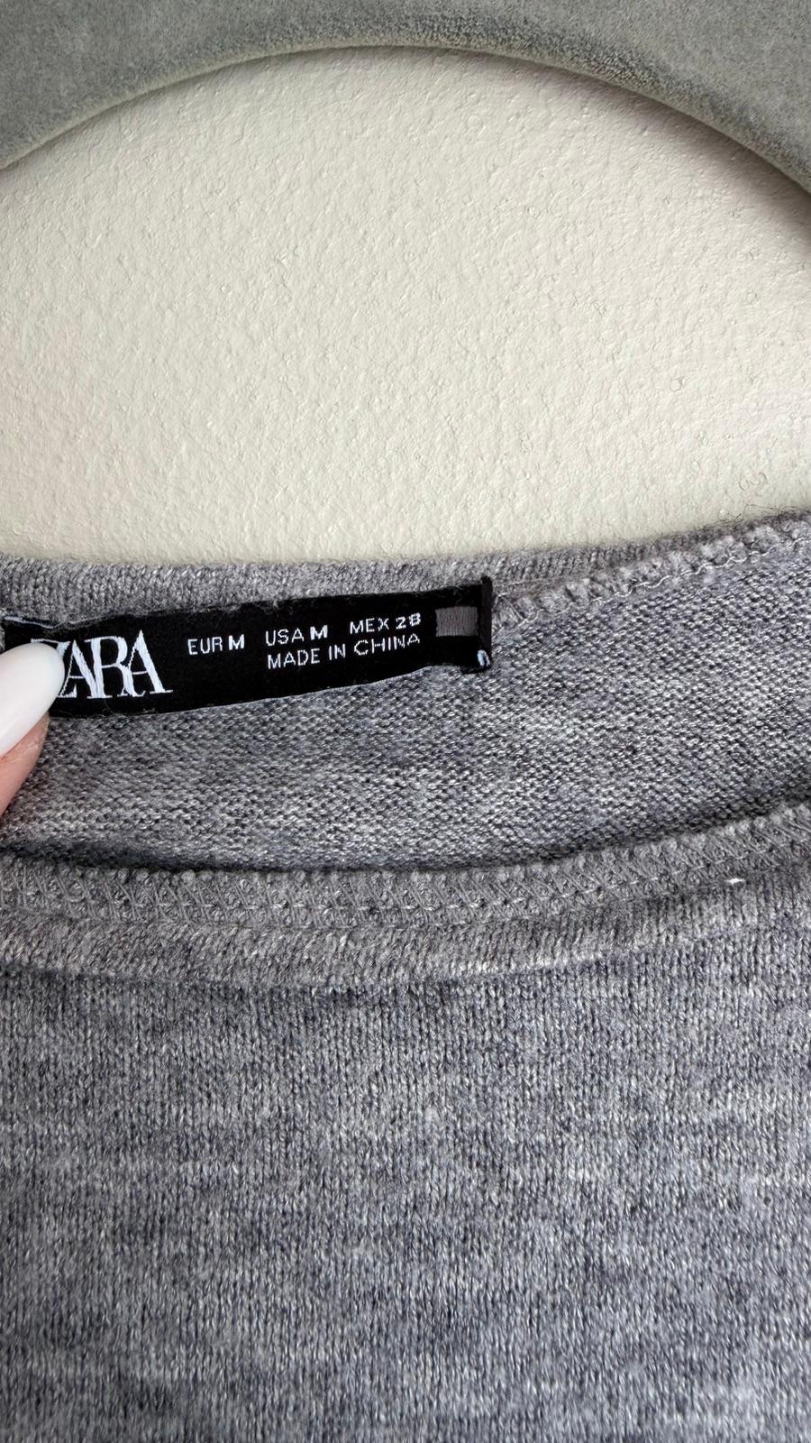 Franela Gris Manga Larga Zara Talla M, foto 3 de 3