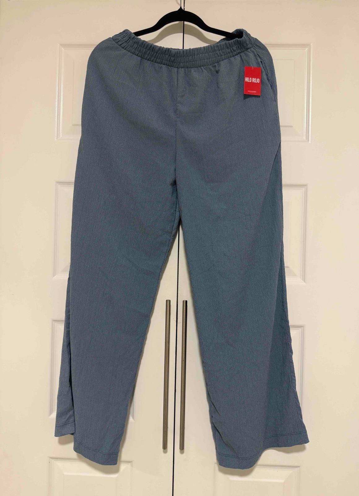 Pantalón azul texturizado con etiqueta Hilo Rojo, foto 1 de 3