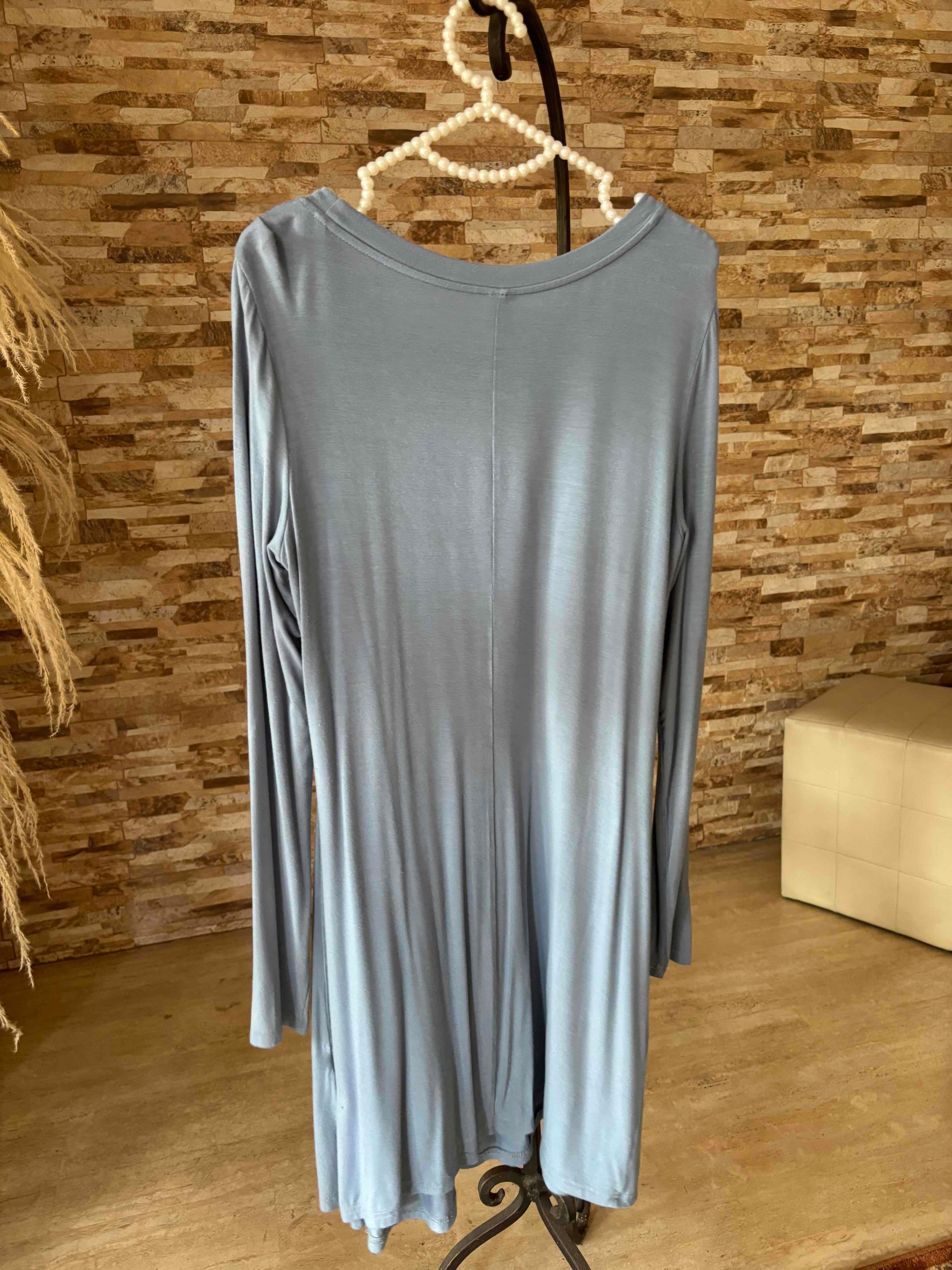 Vestido Camisero azul manga larga, foto 2 de 3