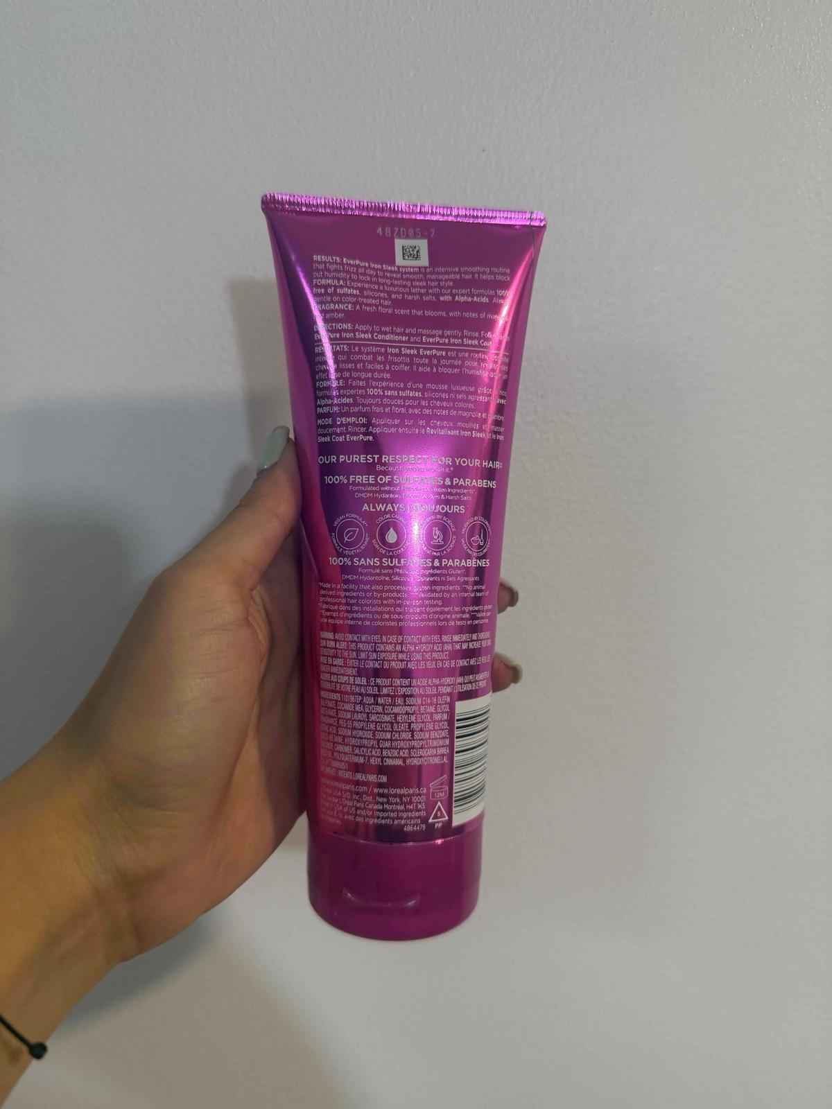 Shampoo L'Oréal Ever Pure Iron Sleek 200 ml, foto 2 de 2