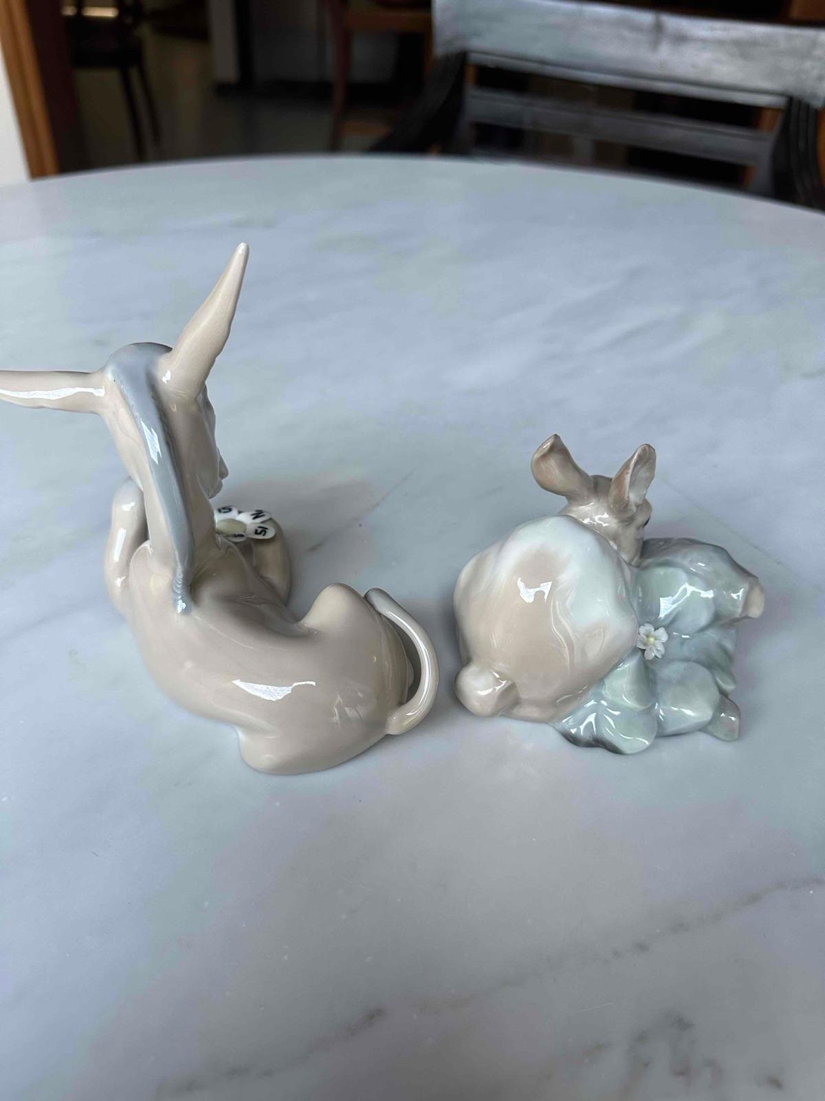 Figuras de porcelana Lladro burro y conejo, foto 2 de 4