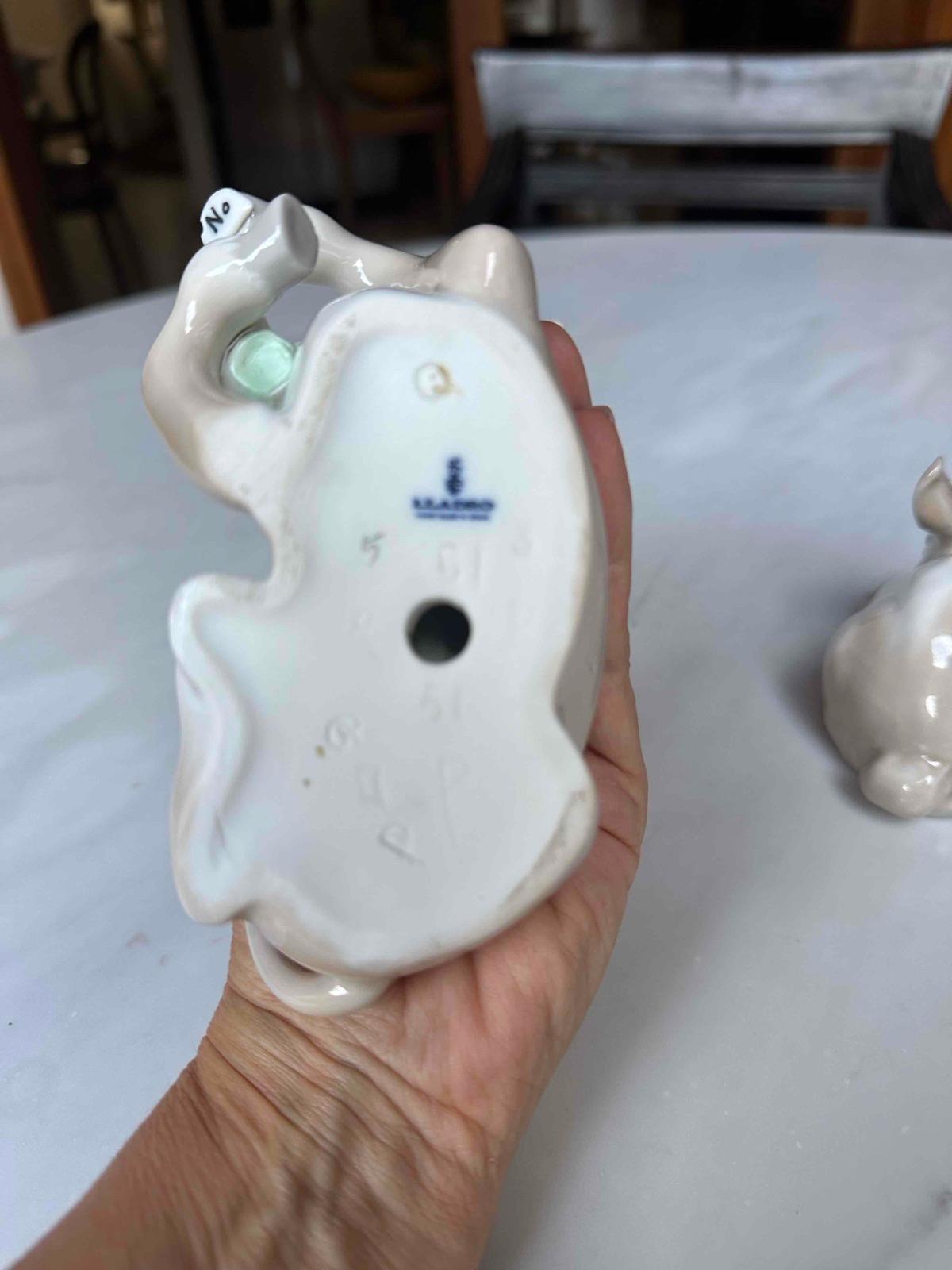 Figuras de porcelana Lladro burro y conejo, foto 3 de 4