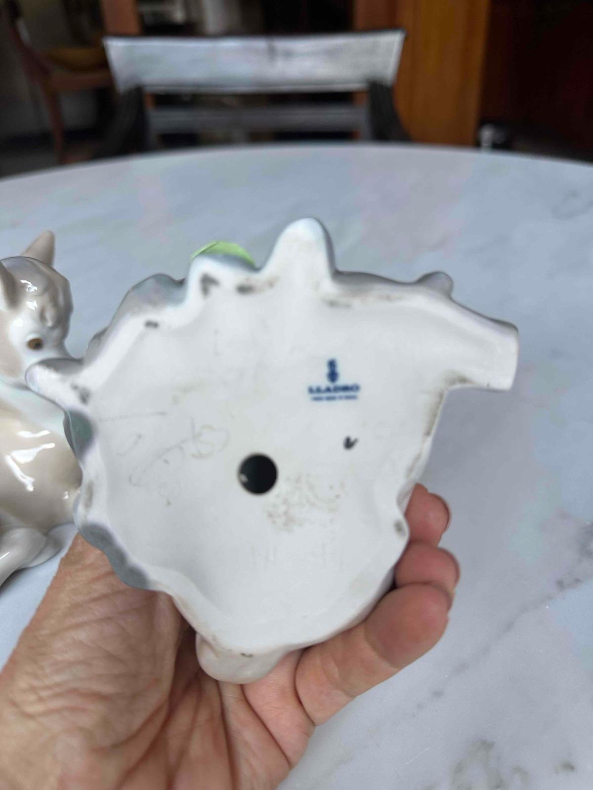 Figuras de porcelana Lladro burro y conejo, foto 4 de 4