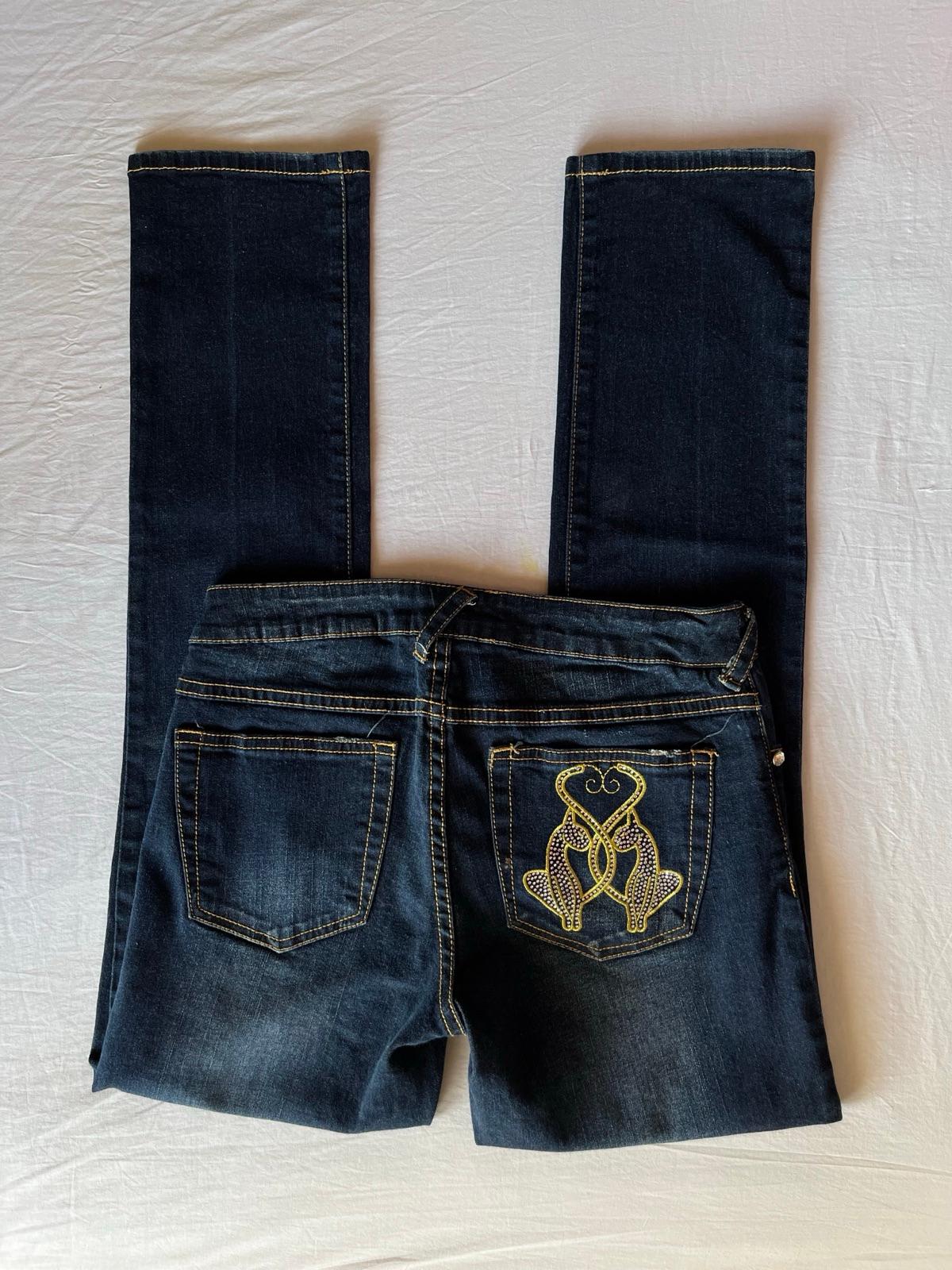 Jeans de mezclilla azul para mujer, foto 2 de 4
