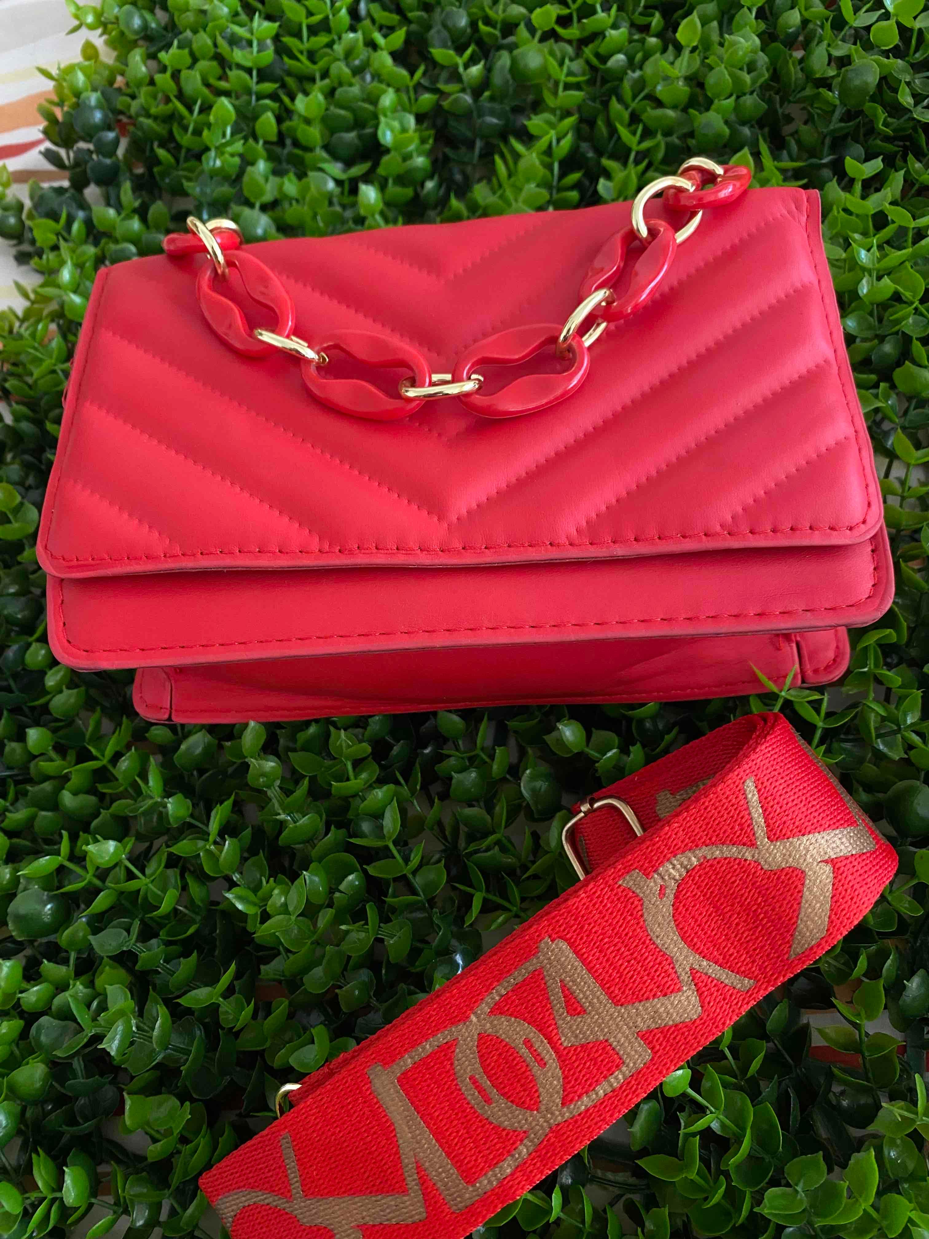 Cartera tipo bandolera roja, foto 2 de 2