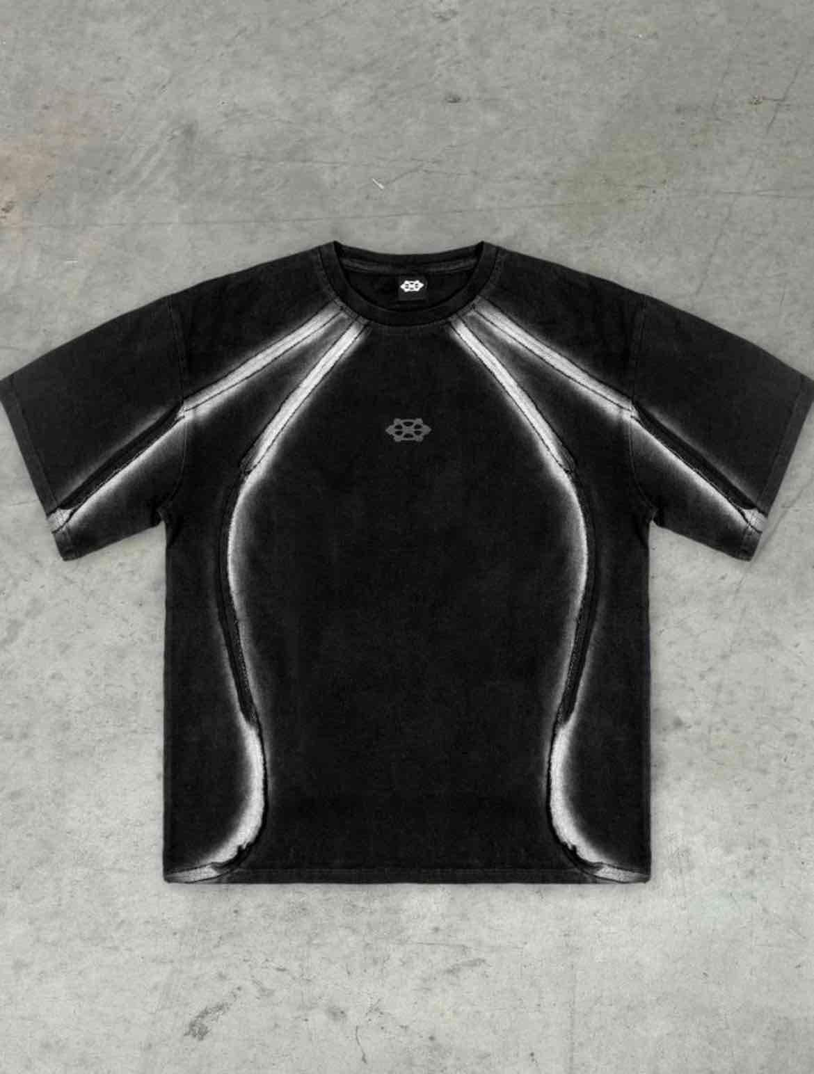 Camisa negra manga corta con diseño oversize, foto 1 de 1